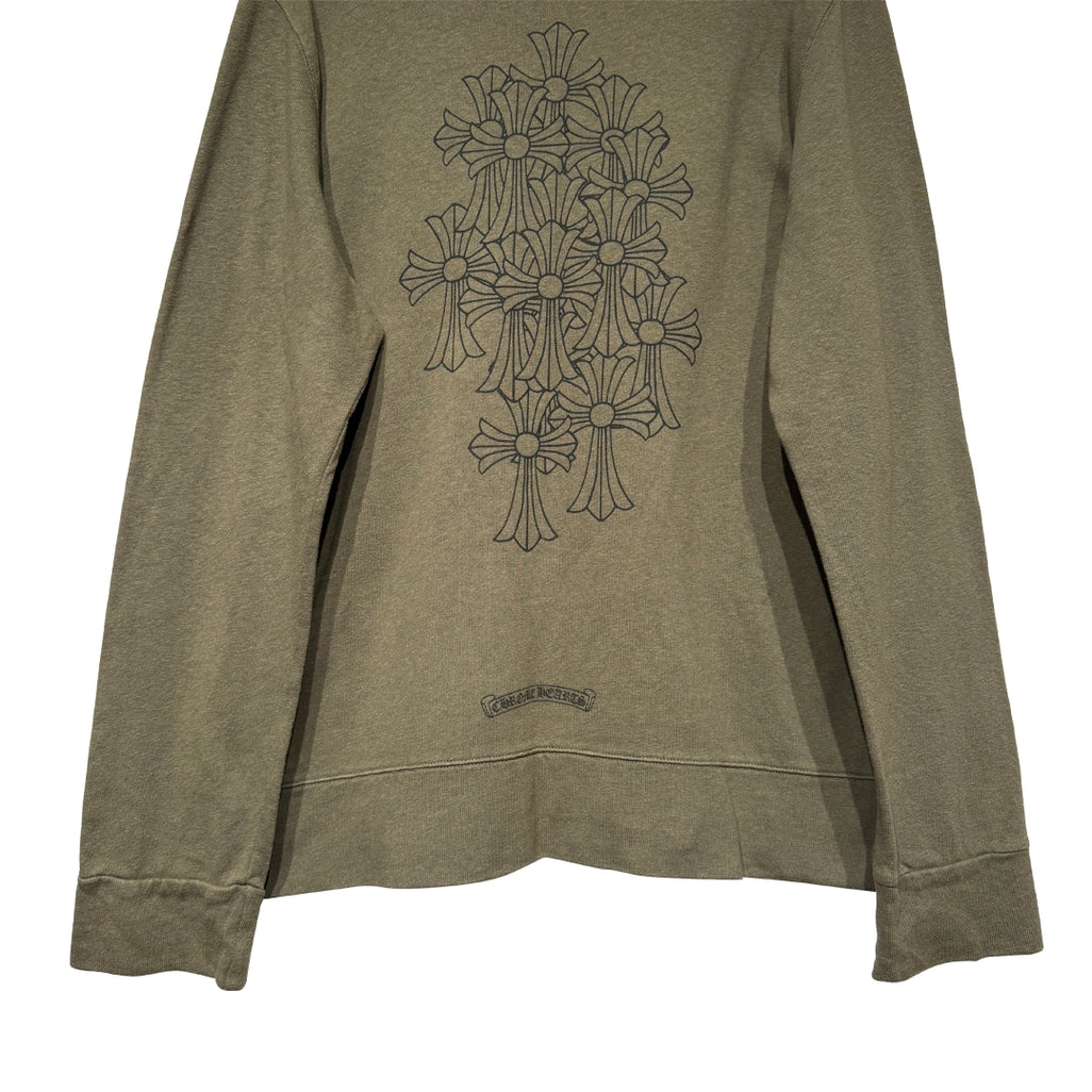 Chrome Hearts Olive Green Cluster Crosses Sweatshirt