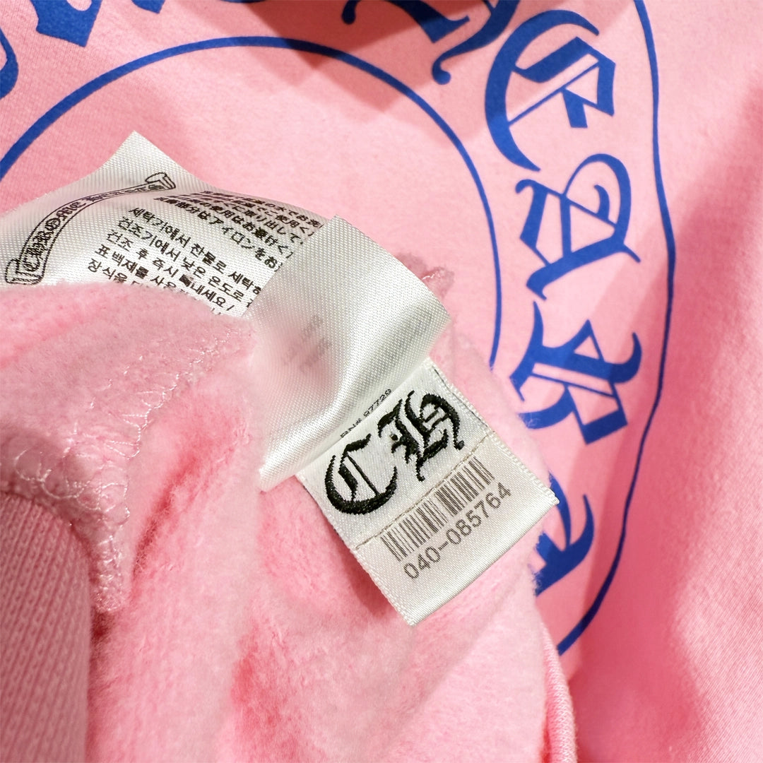 Chrome Hearts Horseshoe Logo-print Pink Pullover Hoodie