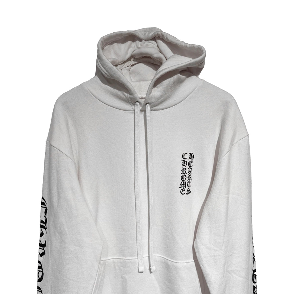 Chrome Hearts Vertical Logo Hoodie White/black