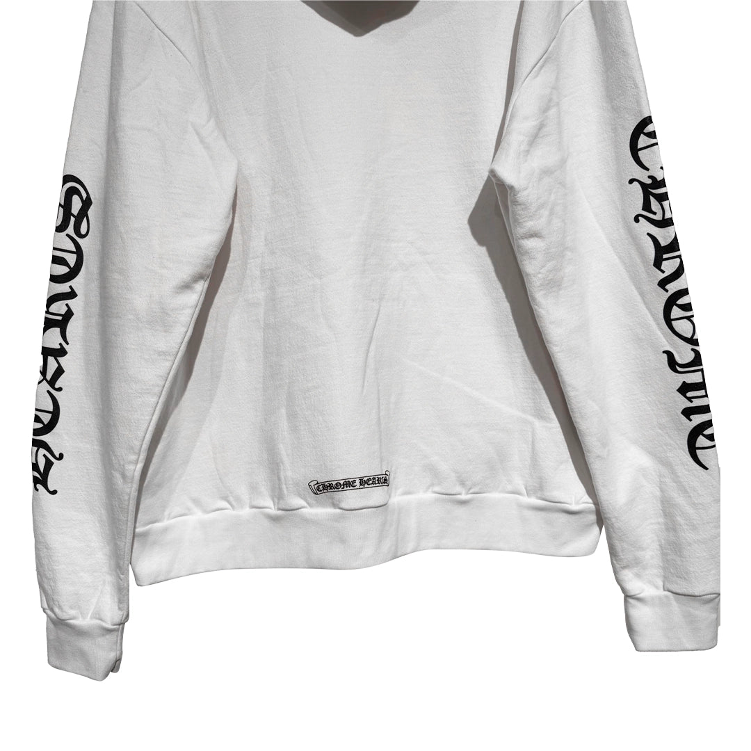 Chrome Hearts Vertical Logo Hoodie White/black