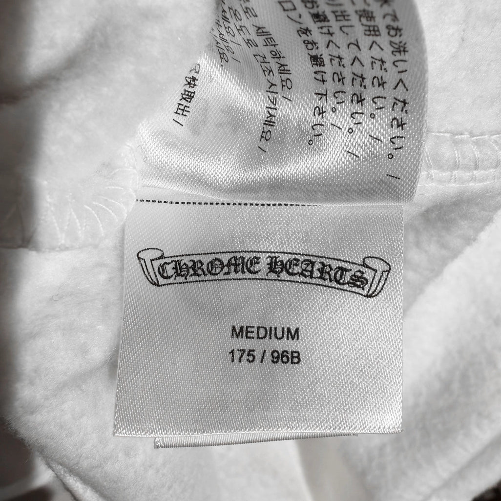 Chrome Hearts Vertical Logo Hoodie White/black