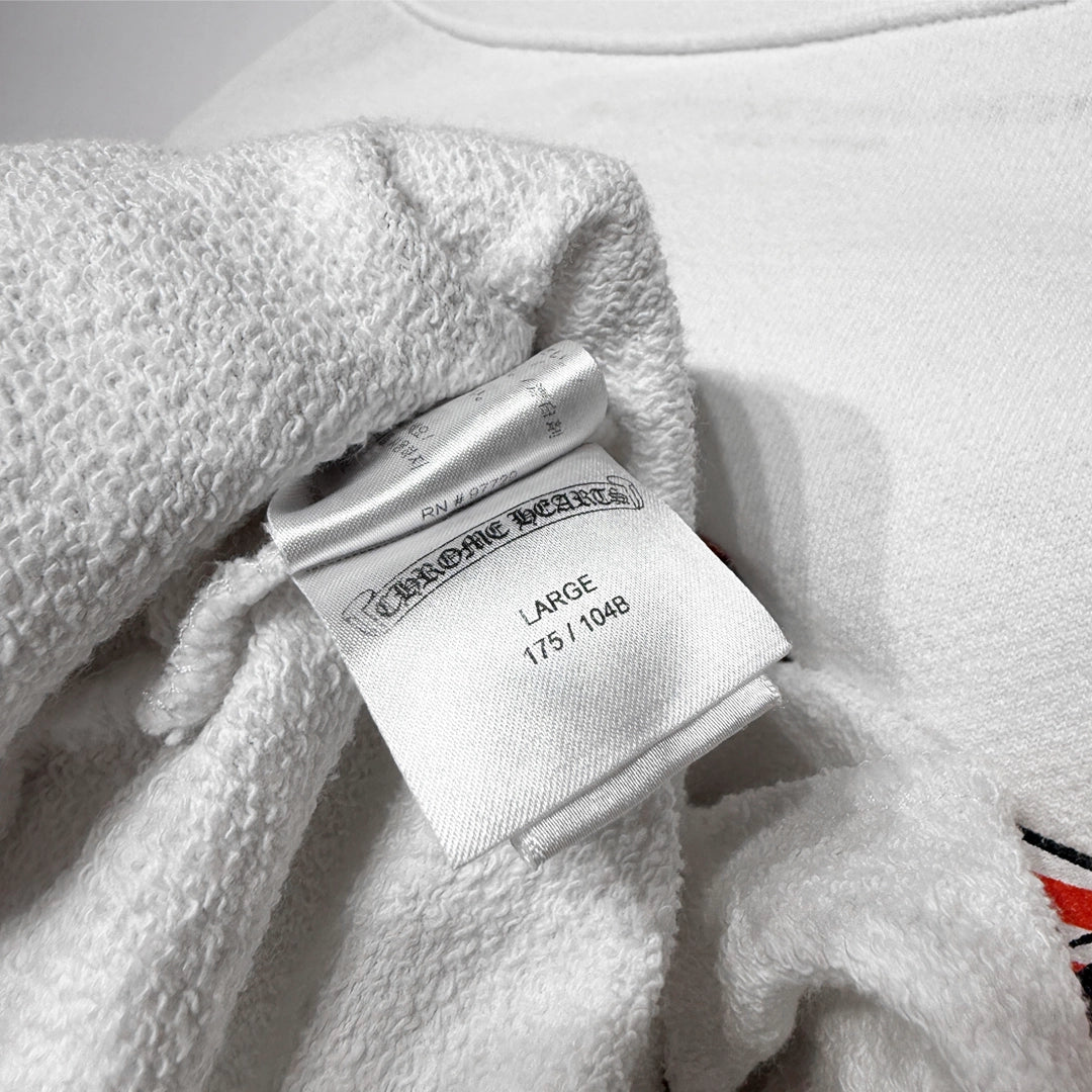 Chrome Hearts USA Scroll Logo Crew Neck White