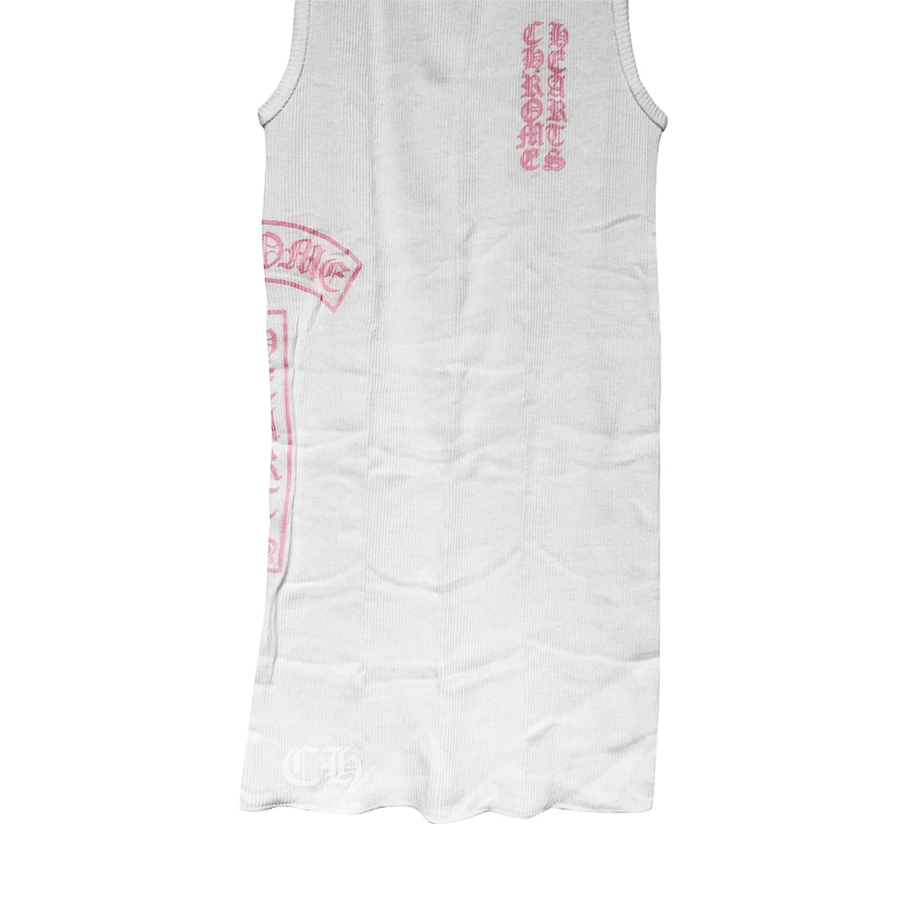 Chrome Hearts T Bar Rib Tank Top White/Pink