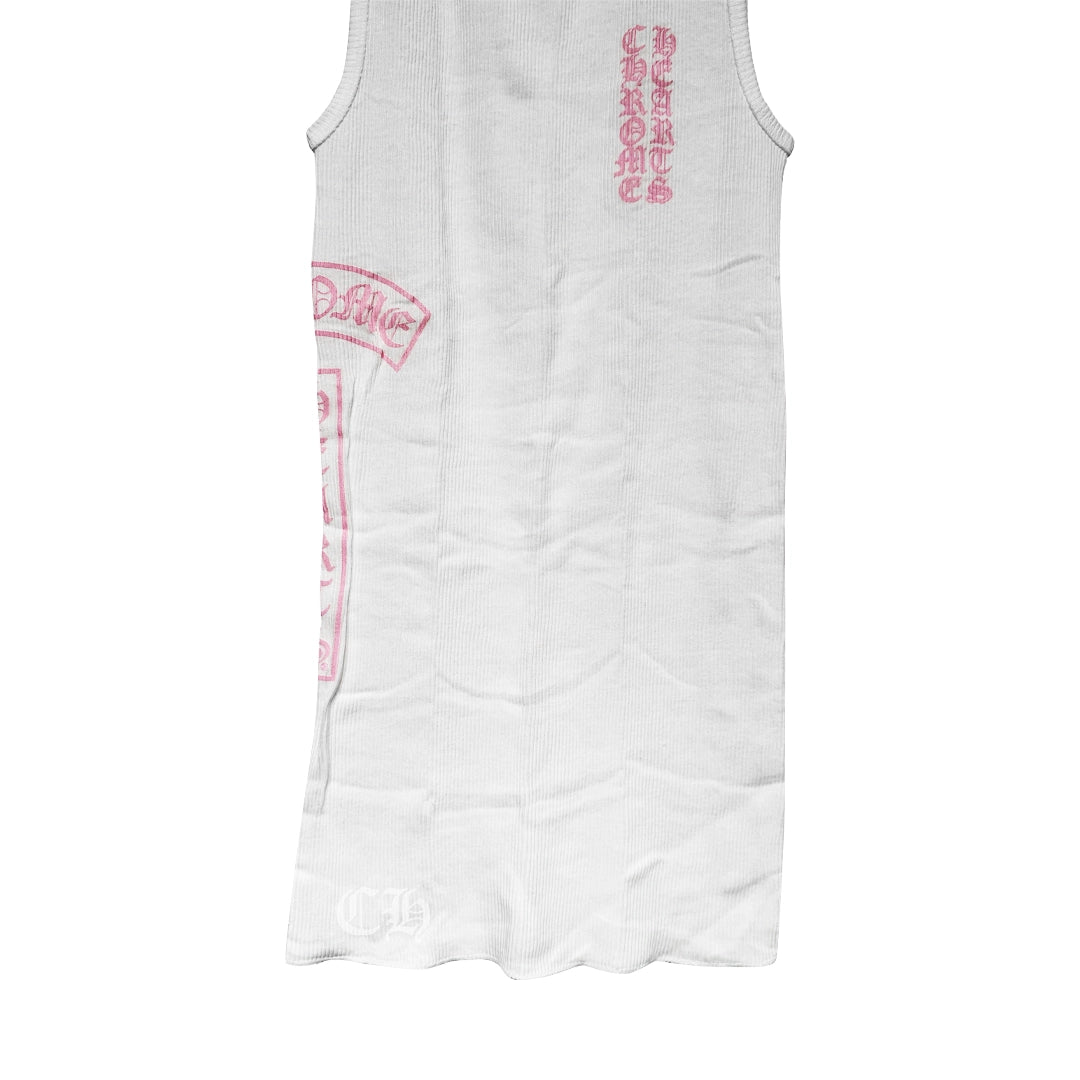 Chrome Hearts T Bar Rib Tank Top White/Pink