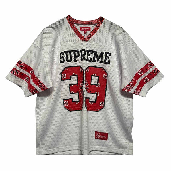 Supreme Bandana Football Jersey White Red – OG Kicks