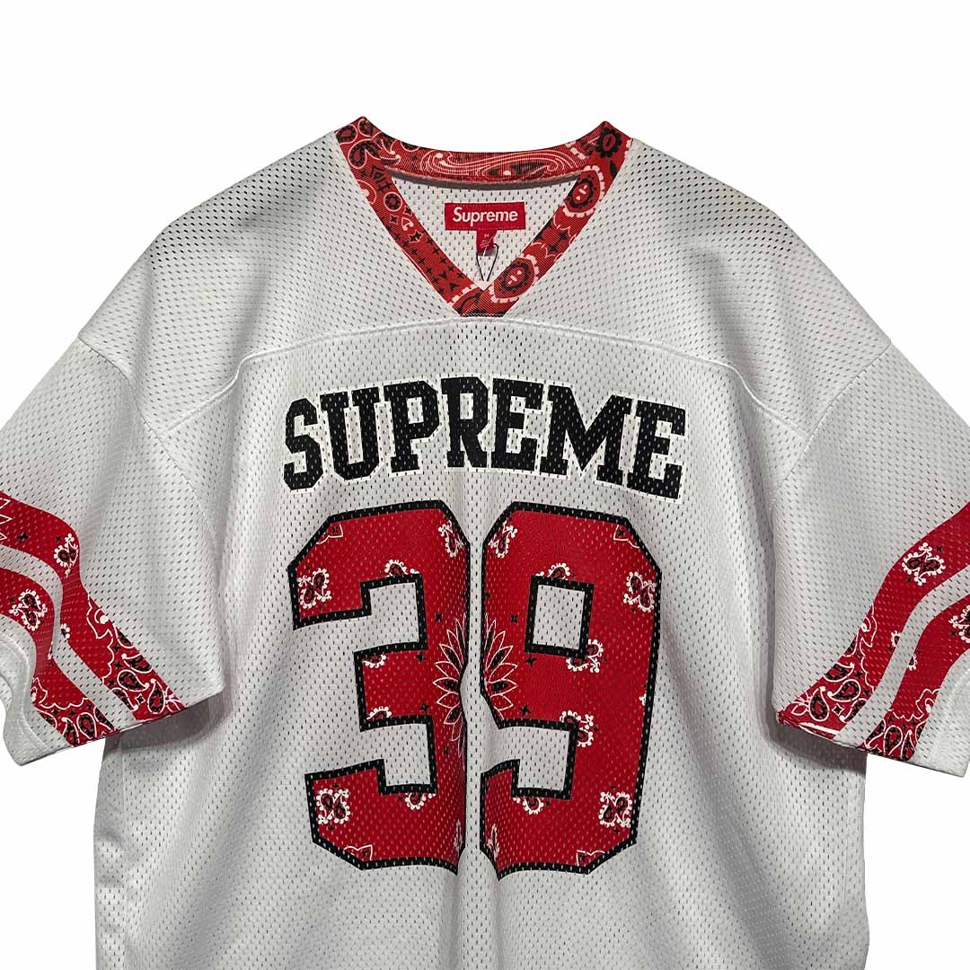 Supreme Bandana Football Jersey White Red – OG Kicks