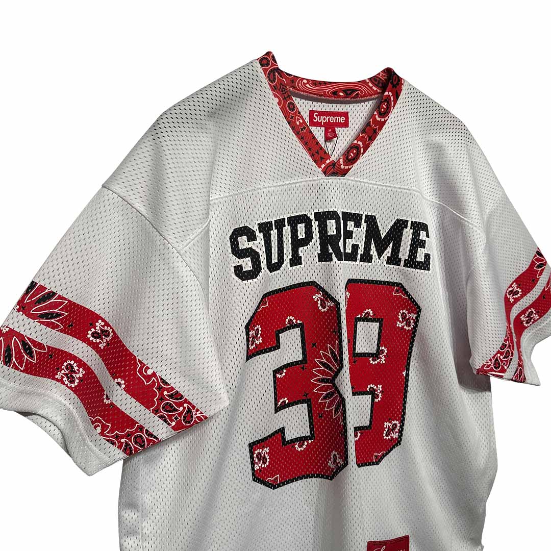 Supreme Bandana Football Jersey White Red – OG Kicks