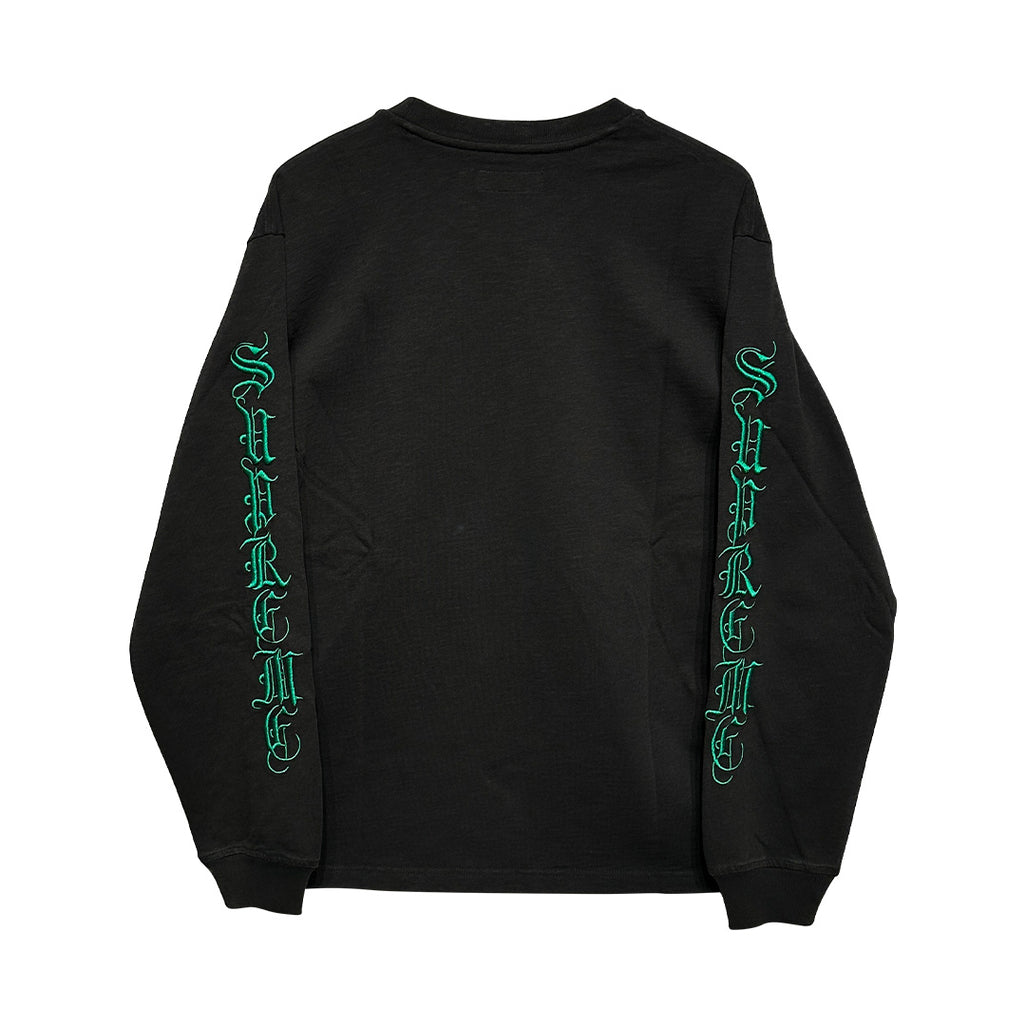 Supreme Old English Long Sleeve Top Black Green - 1