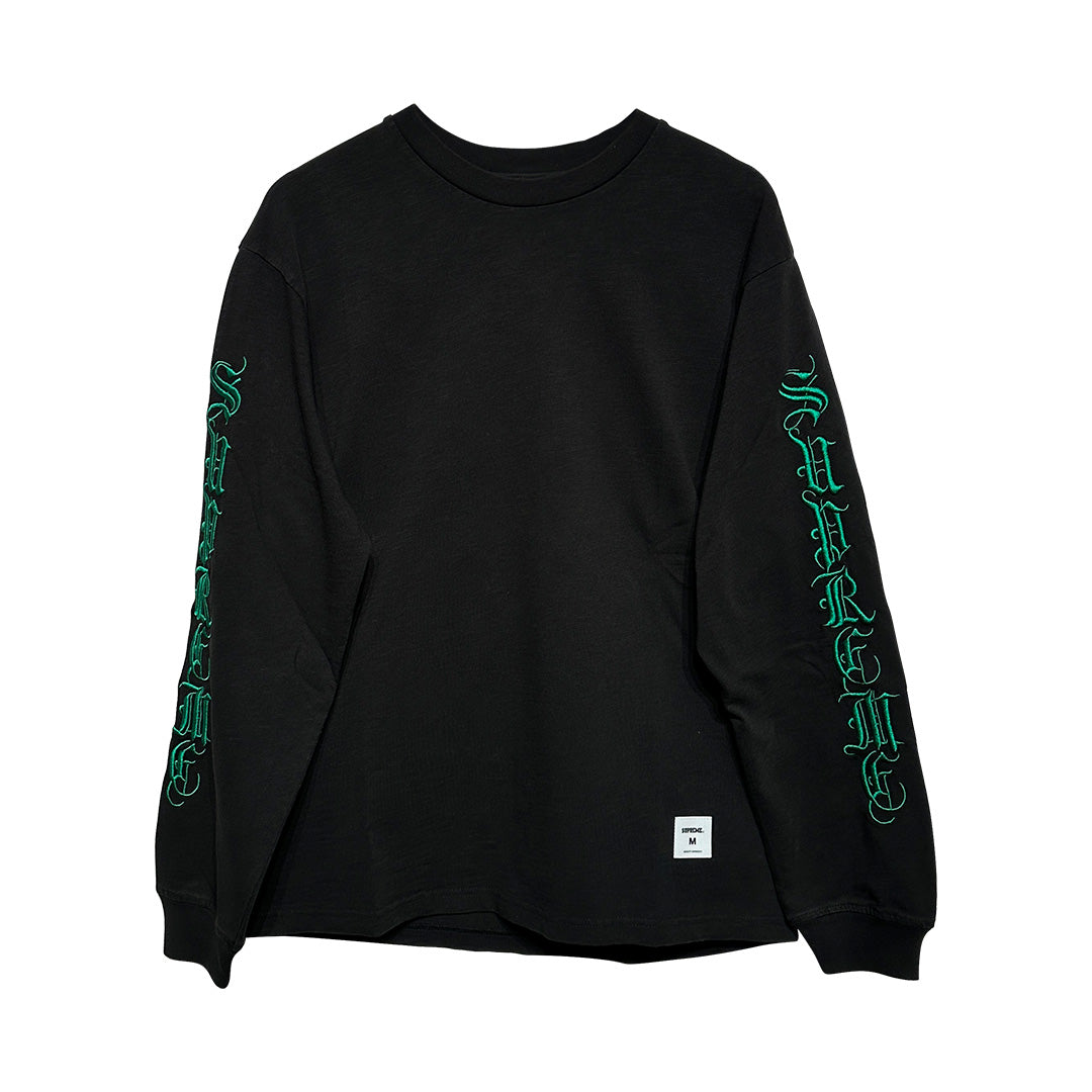 Supreme Old English Long Sleeve Top Black Green – OG Kicks