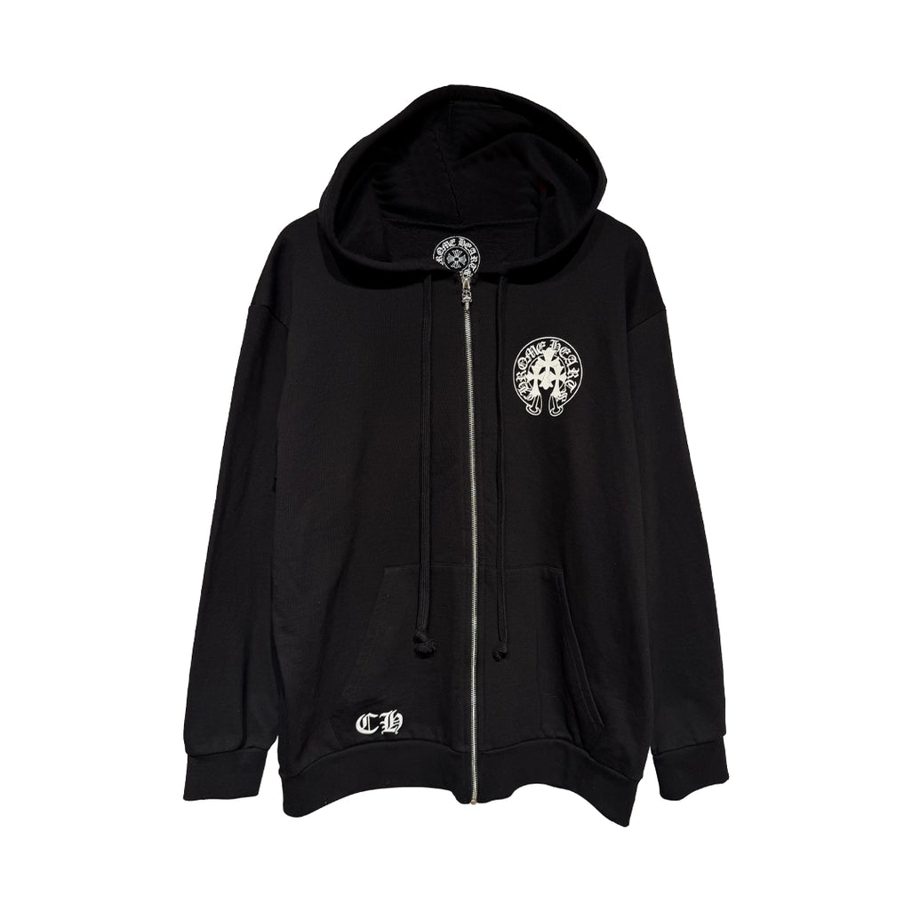 トップス CHROME HEARTS Chrome Hearts Multi Color Cross Cemetery Zip Up Hoodie Black