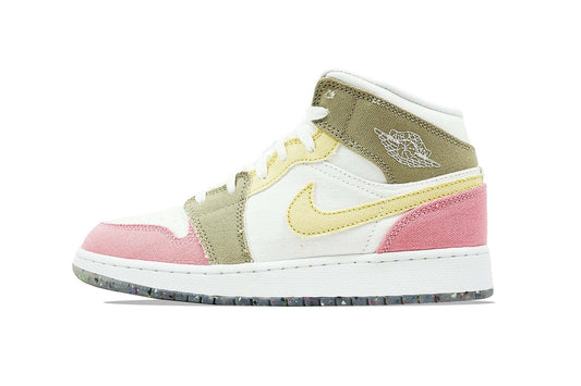 Air Jordan 1 Mid SE Pastel Vivid Green Grind GS