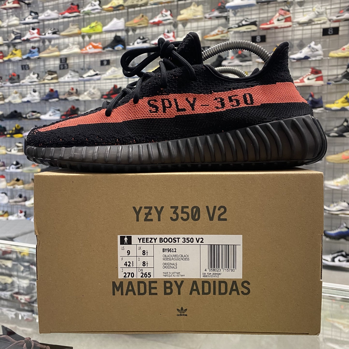 adidas Yeezy Boost 350 V2 'Core Black Red' UK8.5