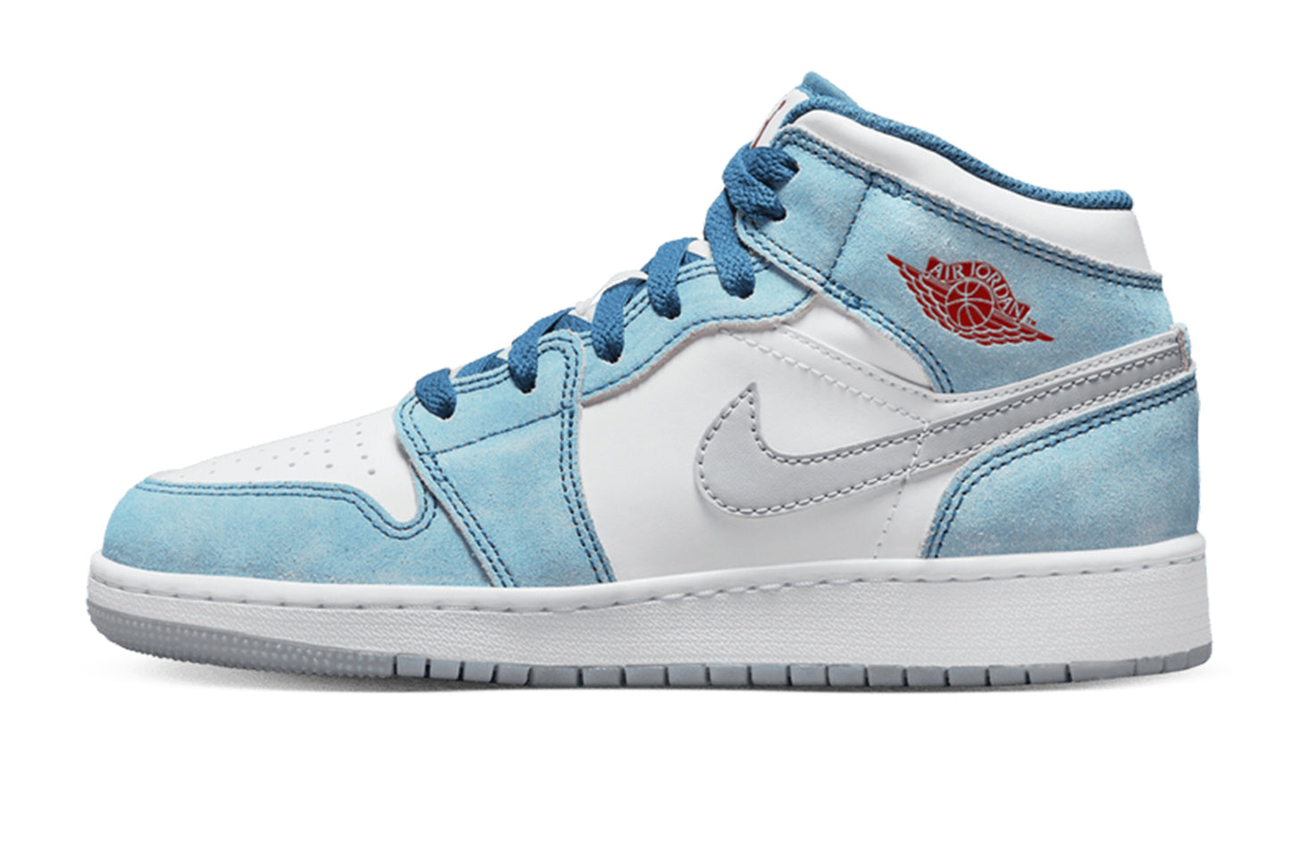 Air Jordan 1 Mid French Blue Fire Red GS